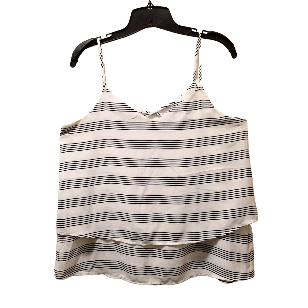 Maurices Women’s Black White V-Neck Cami Tank Top Size M